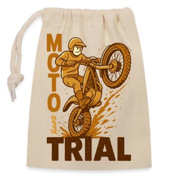 Moto Trial Rider Splash Motocross - Closable cotton gift bag (14x20cm) - nature - Front