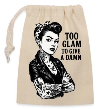 Rockabella Pin-Up: Outlaw Tattoo Girl & Leather Jacket - Closable cotton gift bag (14x20cm) - nature - Front