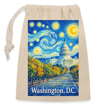 Washington, D.C. - Verschließbarer Geschenkbeutel aus Baumwolle (14x20cm) - Natur - Vorne