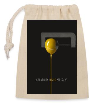 Creativity Loves Pressure Minimalist Poster - Closable cotton gift bag (14x20cm) - nature - Front