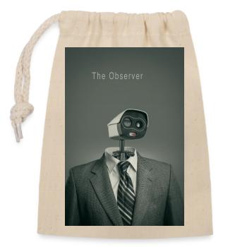 The Observer Minimal Surveillance Art Poster - Verschließbarer Geschenkbeutel aus Baumwolle (14x20cm) - Natur - Vorne