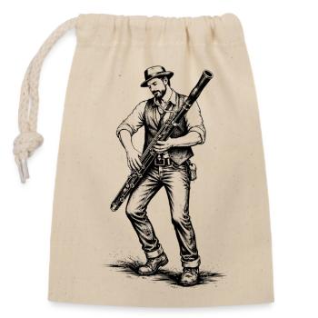Bassoniste dans le style vintage - Sac cadeau en coton avec cordon (14 x 20 cm) - nature - Devant