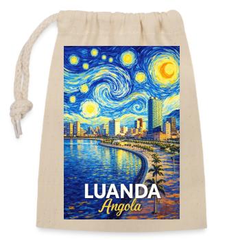 Luanda Abendstern Küstenpoesie - Verschließbarer Geschenkbeutel aus Baumwolle (14x20cm) - Natur - Vorne