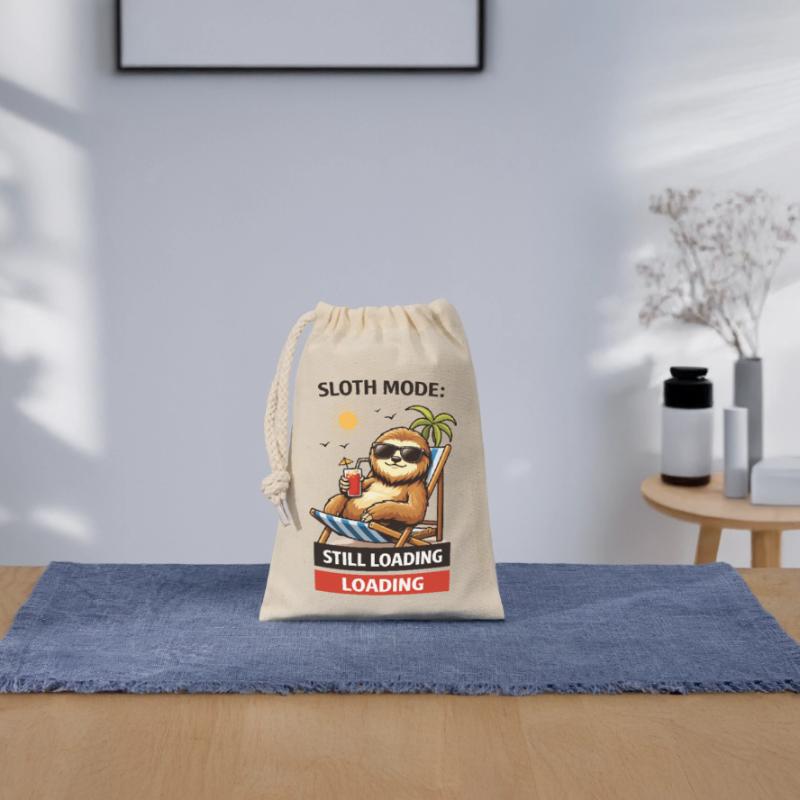 Sloth Mode: Still Loading Closable cotton gift bag (14x20cm)