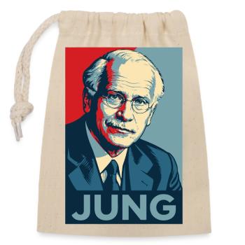 Jung Pop Art Porträt - Verschließbarer Geschenkbeutel aus Baumwolle (14x20cm) - Natur - Vorne