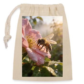 Rosée du matin - Sac cadeau en coton avec cordon (14 x 20 cm) - nature - Devant