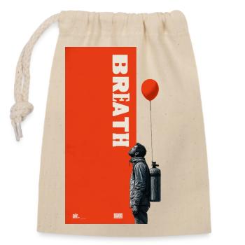 Breath natur - Closable cotton gift bag (14x20cm) - nature - Front