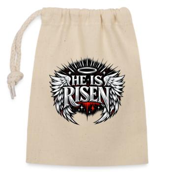 He is Risen Streetwear Resurrection Jesus - Closable cotton gift bag (14x20cm) - nature - Front