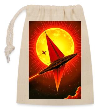 retro futuristic space landscapes, 1960s aesthetic - Closable cotton gift bag (14x20cm) - nature - Front