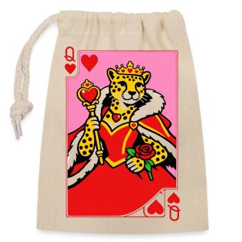 Queen of Hearts Leo - weirdpeoplelovethis. - Closable cotton gift bag (14x20cm) - nature - Front