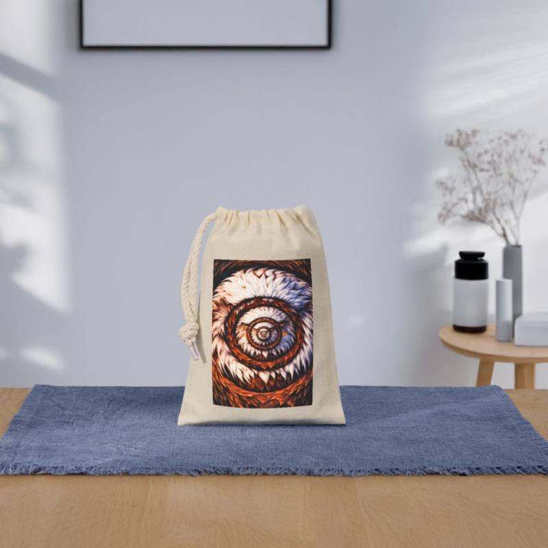 Spring Spiral with Spring Patterns Closable cotton gift bag (14x20cm)