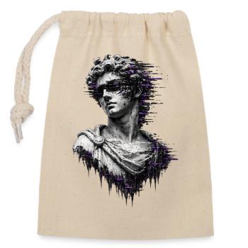 Statue classique Purple Glitch - Sac cadeau en coton avec cordon (14 x 20 cm) - nature - Devant