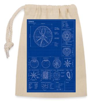 Tomato Blueprint Diagram - Closable cotton gift bag (14x20cm) - nature - Front