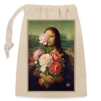 Mona Bouquet Floral - Sac cadeau en coton avec cordon (14 x 20 cm) - nature - Devant