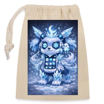 Eis-Kristall Robo-Hund - Closable cotton gift bag (14x20cm) - nature - Front