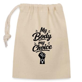 My Body my Choice - Closable cotton gift bag (14x20cm) - nature - Front