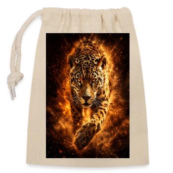 Inferno Leopard Blaze - Closable cotton gift bag (14x20cm) - nature - Front