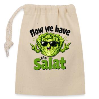 now_we_have_the_salat - Sac cadeau en coton avec cordon (14 x 20 cm) - nature - Devant