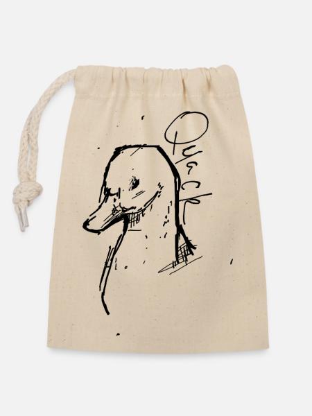 Duck Ink Skizze, schwarze Umrisse - Verschließbarer Geschenkbeutel aus Baumwolle (14x20cm) - Natur
