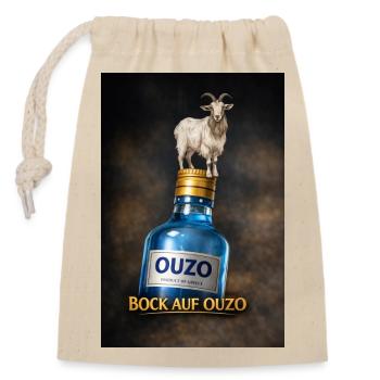 Bock auf Ouzo - Verschließbarer Geschenkbeutel aus Baumwolle (14x20cm) - Natur - Vorne