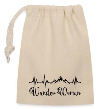 Wander Woman Herzschlag Berge Wandern Wanderwoman - Verschließbarer Geschenkbeutel aus Baumwolle (14x20cm) - Natur - Vorne