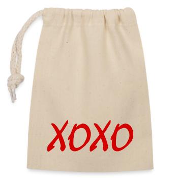 Xoxo - Verschließbarer Geschenkbeutel aus Baumwolle (14x20cm) - Natur - Vorne