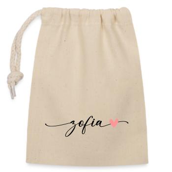 Zofia Name Calligraphy Font - Closable cotton gift bag (14x20cm) - nature - Front