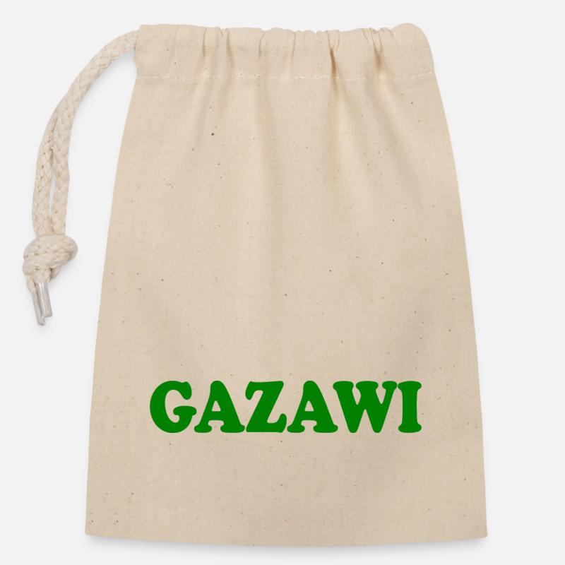 Gazawi gaza - Closable cotton gift bag (14x20cm) - nature