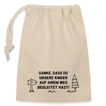 Kita Abschiedsgeschenk mit Spruch für Erzieherin - Verschließbarer Geschenkbeutel aus Baumwolle (14x20cm) - Natur - Vorne