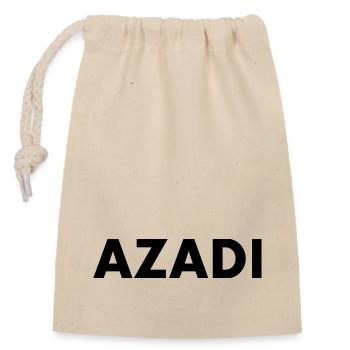 Azadi - Closable cotton gift bag (14x20cm) - nature - Front