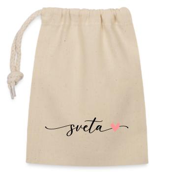 Sveta Name Calligraphy Font - Closable cotton gift bag (14x20cm) - nature - Front