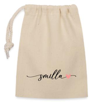 Smilla Name Kalligrafie Schrift - Verschließbarer Geschenkbeutel aus Baumwolle (14x20cm) - Natur - Vorne