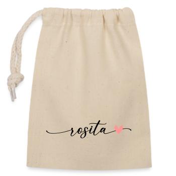 Rosita Name Calligraphy Font - Closable cotton gift bag (14x20cm) - nature - Front