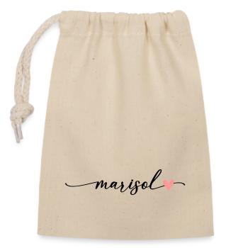 Marisol Name Calligraphy Font - Closable cotton gift bag (14x20cm) - nature - Front