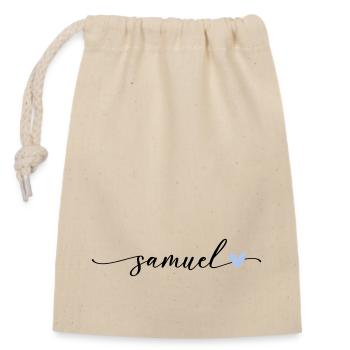 Samuel Name Kalligrafie Schrift - Verschließbarer Geschenkbeutel aus Baumwolle (14x20cm) - Natur - Vorne