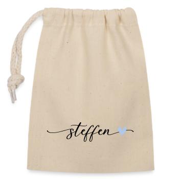 Steffen Name Calligraphy Font - Closable cotton gift bag (14x20cm) - nature - Front