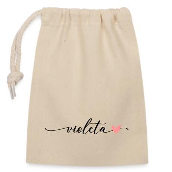 Violeta Name Calligraphy Font - Closable cotton gift bag (14x20cm) - nature - Front