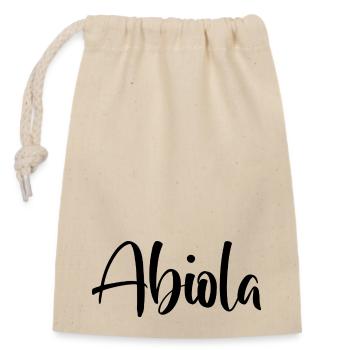 Name - Abiola - Verschließbarer Geschenkbeutel aus Baumwolle (14x20cm) - Natur - Vorne