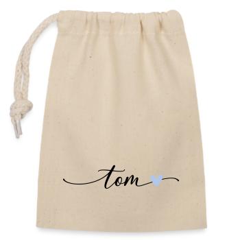 Tom Name Calligraphie Police - Sac cadeau en coton avec cordon (14 x 20 cm) - nature - Devant