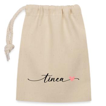 Tinea Nom Calligraphie Police - Sac cadeau en coton avec cordon (14 x 20 cm) - nature - Devant