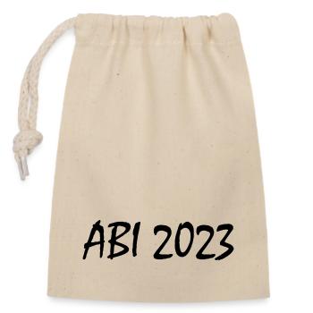 Abi 2023 - Verschließbarer Geschenkbeutel aus Baumwolle (14x20cm) - Natur - Vorne