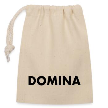 Domina - Sac cadeau en coton avec cordon (14 x 20 cm) - nature - Devant
