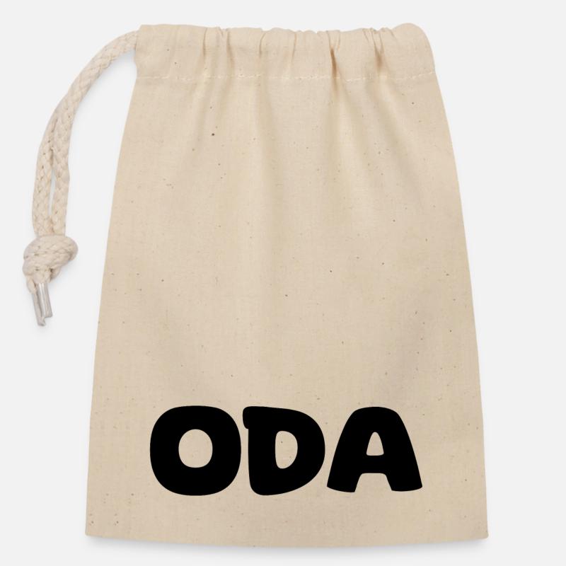 Nom - Oda - Sac cadeau en coton avec cordon (14 x 20 cm) - nature