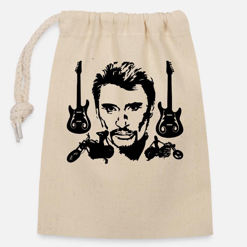 Johnny - Sac cadeau en coton avec cordon (14 x 20 cm) - nature