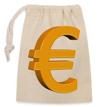 Abstract Golden Euro Design - Closable cotton gift bag (14x20cm) - nature - Front