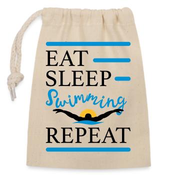 natation - Sac cadeau en coton avec cordon (14 x 20 cm) - nature - Devant