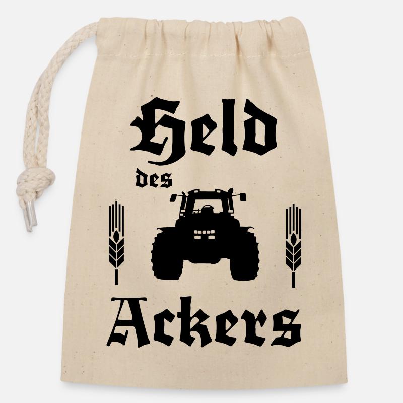 Héros du redresseur de champ - Sac cadeau en coton avec cordon (14 x 20 cm) - nature