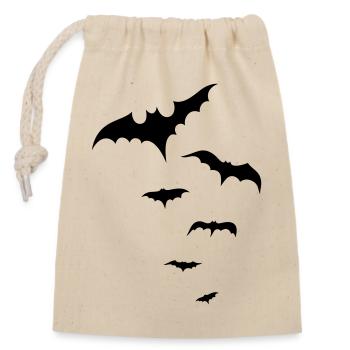 Halloween Fledermäuse, bats - Verschließbarer Geschenkbeutel aus Baumwolle (14x20cm) - Natur - Vorne