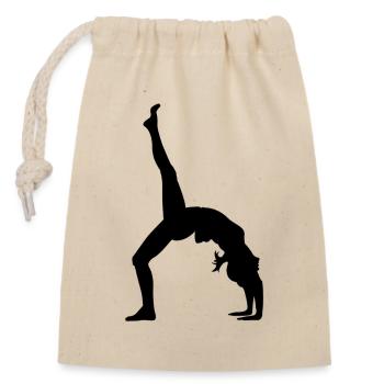 Gymnastics dancer - Closable cotton gift bag (14x20cm) - nature - Front