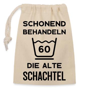 60. GEBURTSTAG FRAU 60 JAHRE 1963 - Verschließbarer Geschenkbeutel aus Baumwolle (14x20cm) - Natur - Vorne